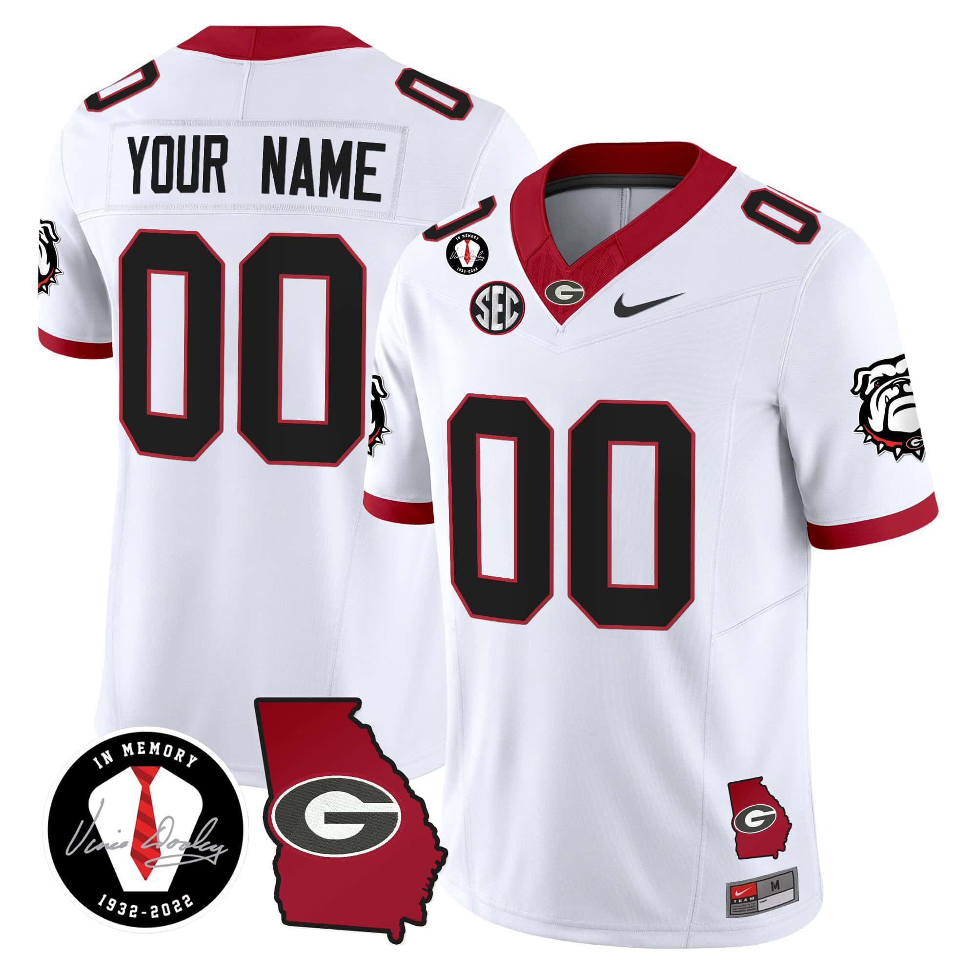 Men Georgia Bulldogs White 2024 Nike Vapor Custom NCAA Jersey style 1->customized nfl jersey->Custom Jersey